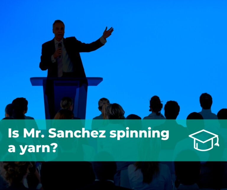 Significado de Is Mr. Sanchez spinning a yarn? Academia de Inglés en