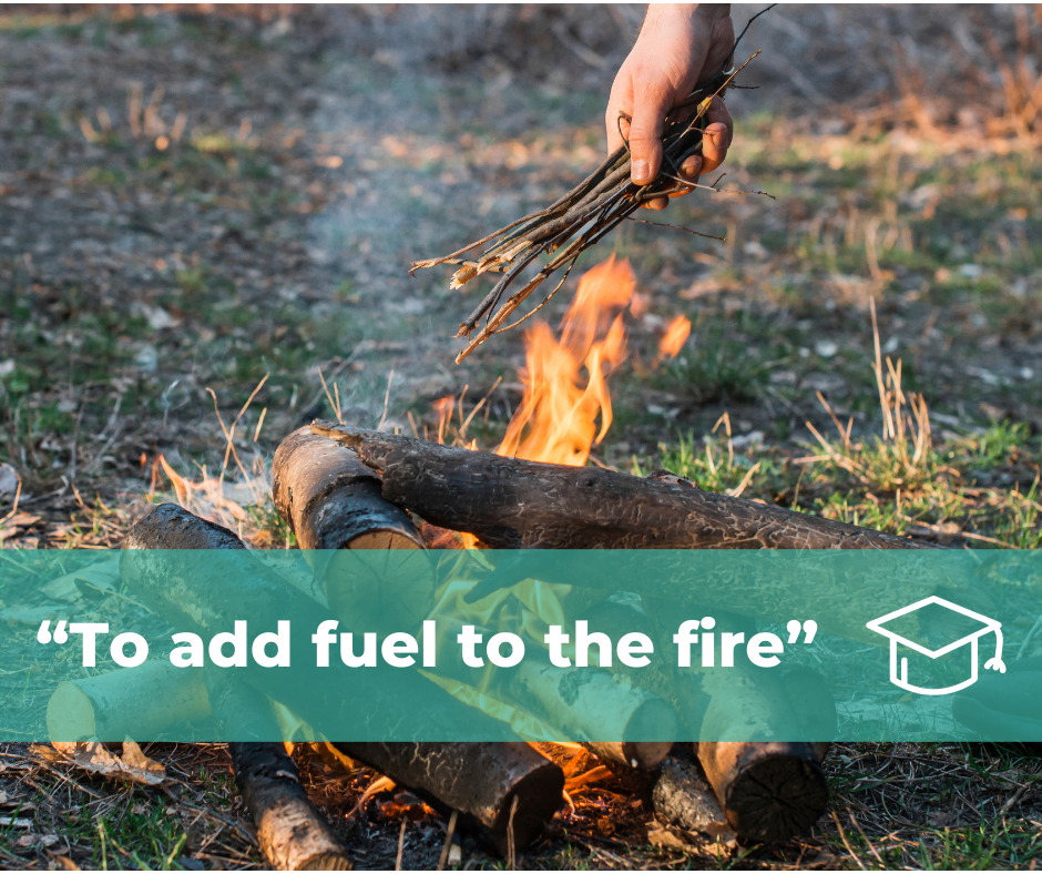 Significado de To add fuel to the fire (Echar leña al fuego) Academia